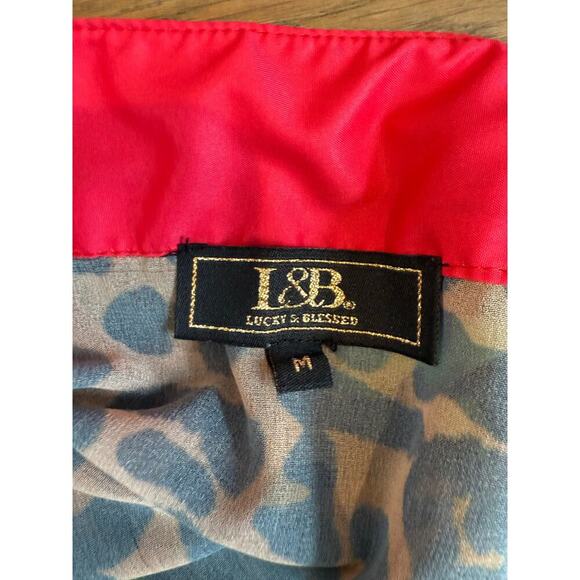 L&B Neon Leopard Aztec Kimono Pink Green Medium - Picture 4 of 6